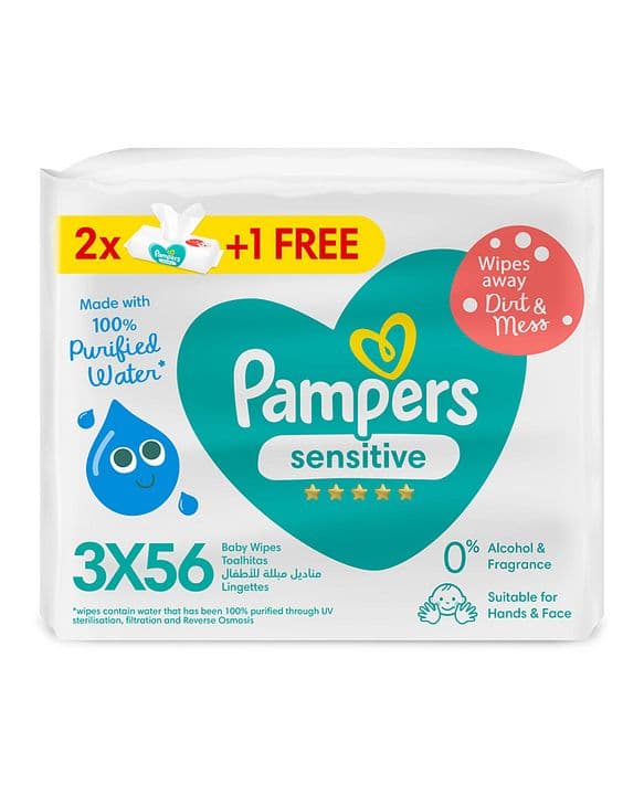 Pampers Baby Wipes - 3 × 56 Wipes