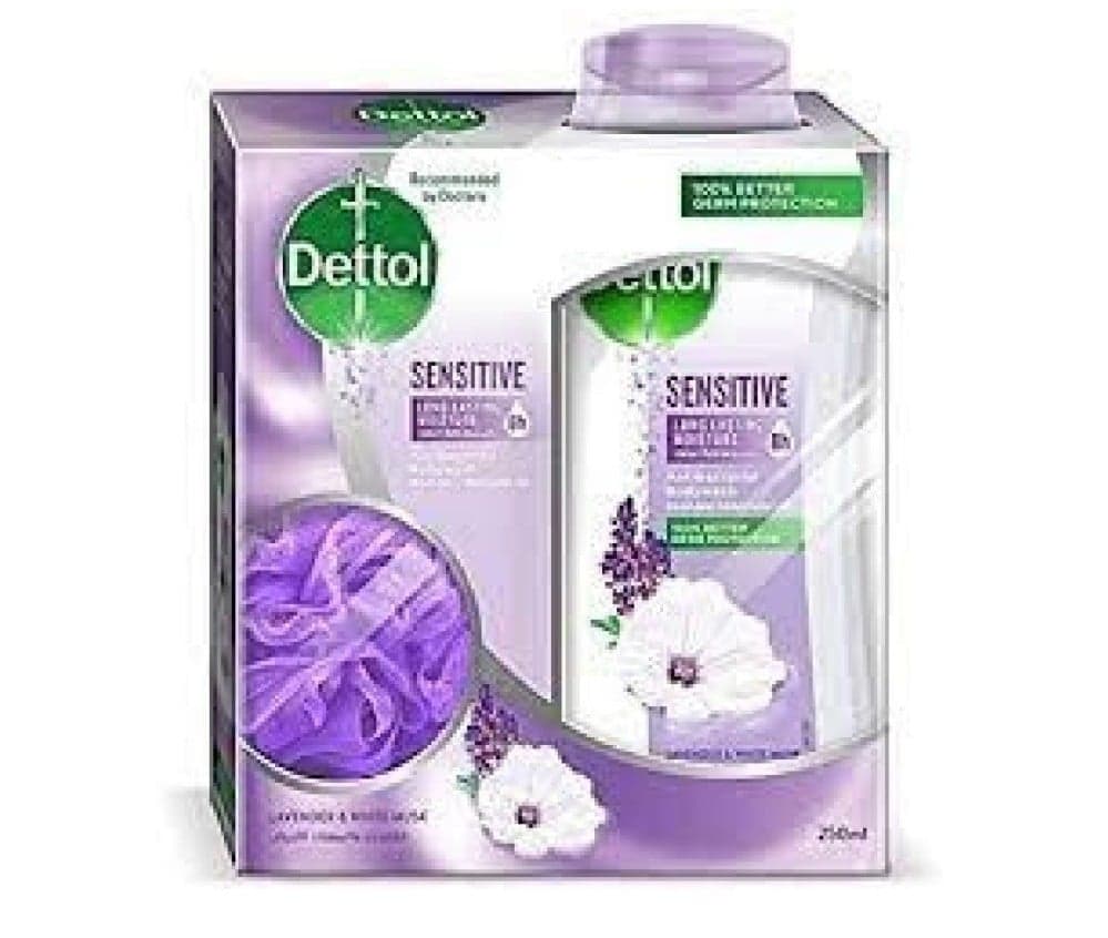 Dettol Sensitive Body Wash with Puff 250ml