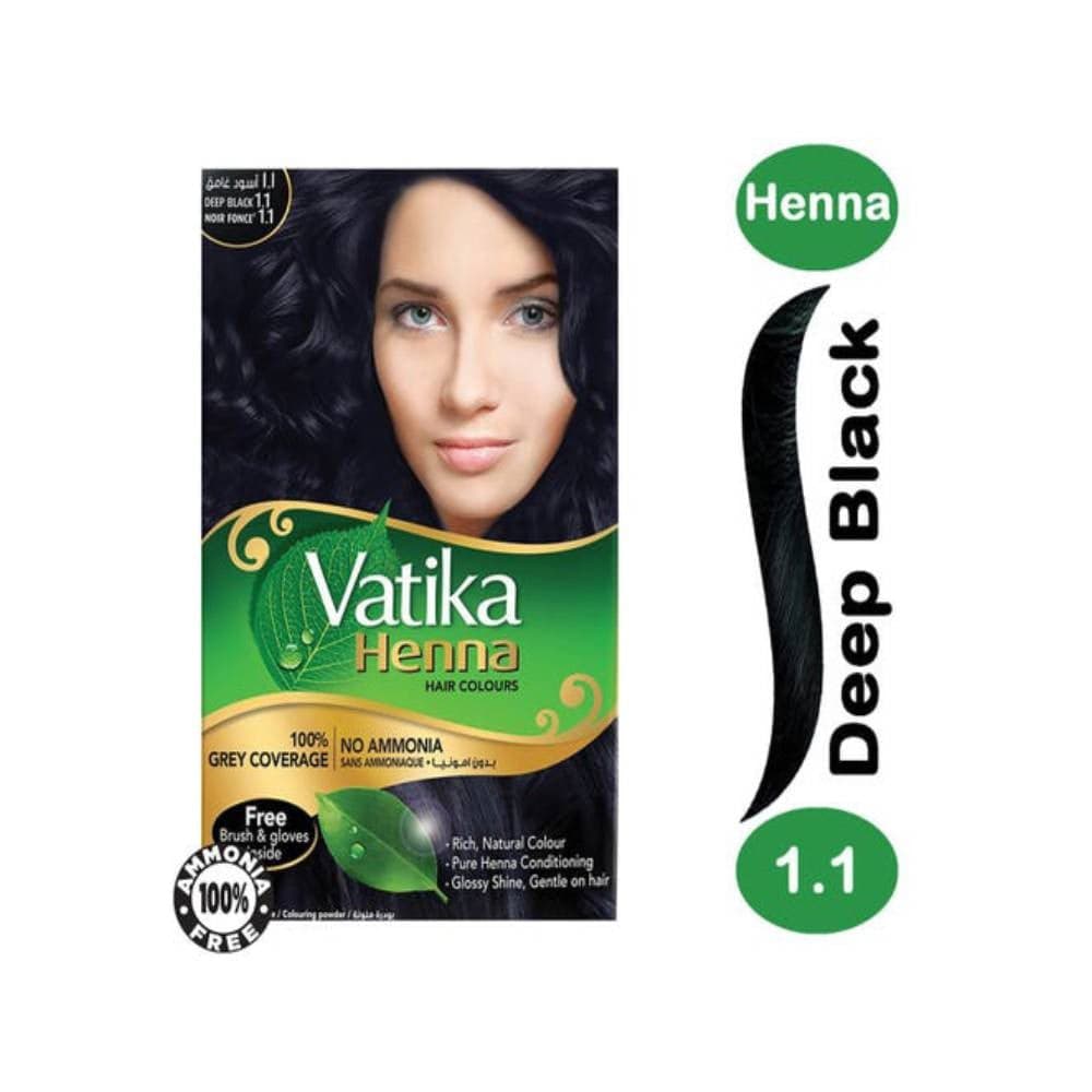  1.1 vatika henna hair color deep black 1,1 60 gram