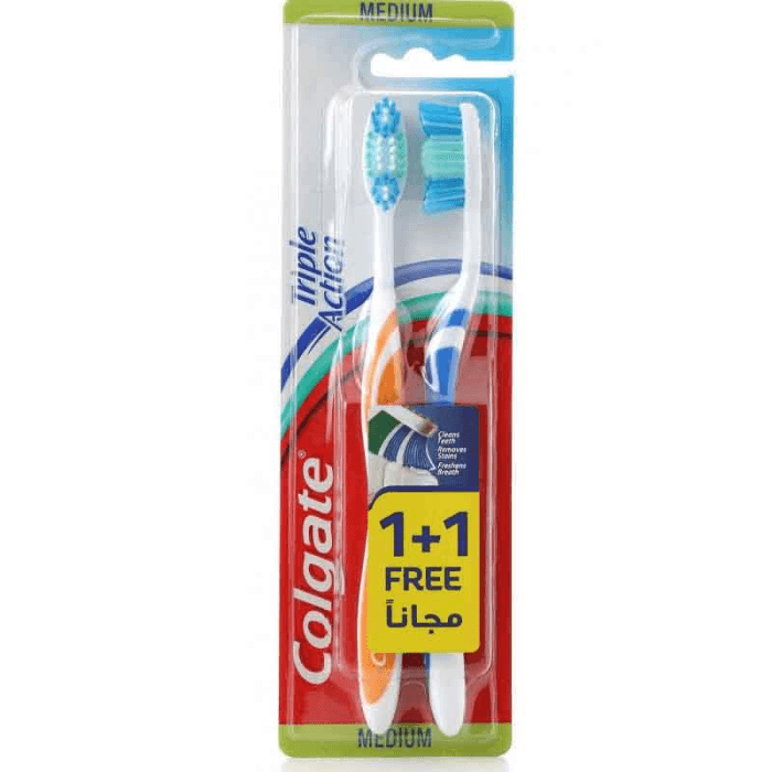 Colgate Triple Action Medium - 1+1 Toothbrush