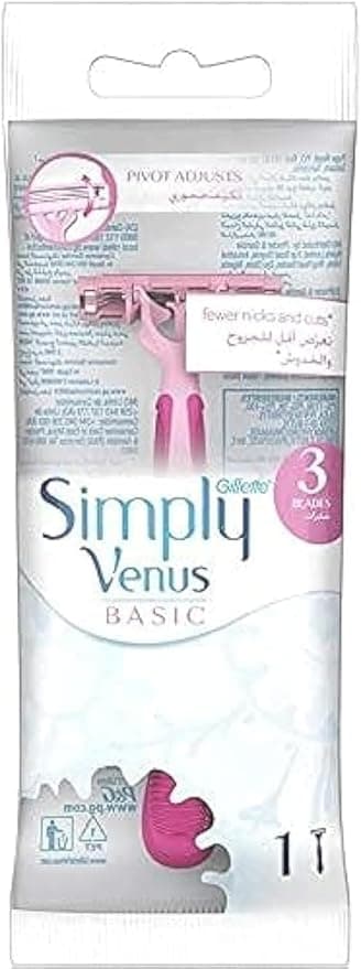Gillette Simply Basic Venus 3-Blade Disposable Razor for Women