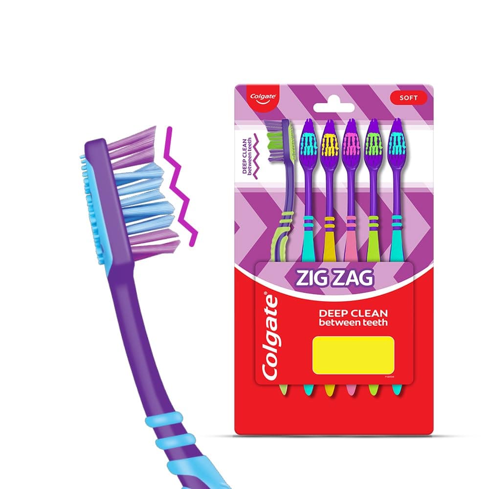 Colgate ZigZag Antibacterial Manual Toothbrush - Soft (6-pack)
