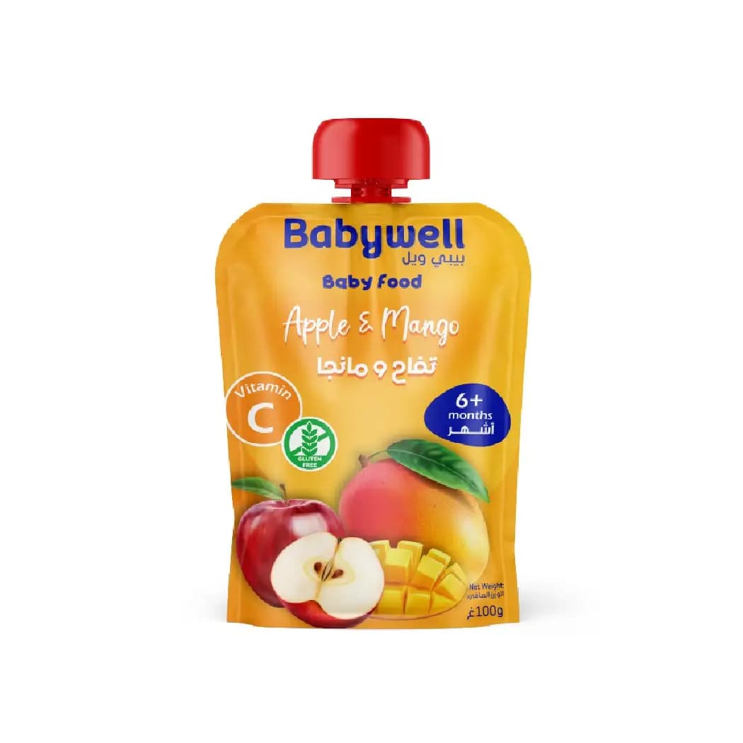 طعام بيبي ويل للأطفال بالتفاح والمانجو 100 جم