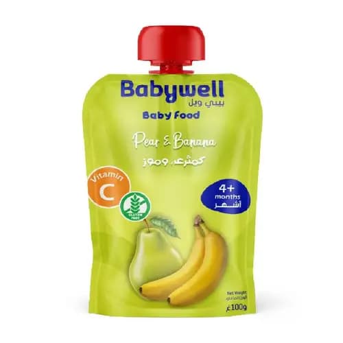 Babywell Pear & Banana Baby Food 100 g