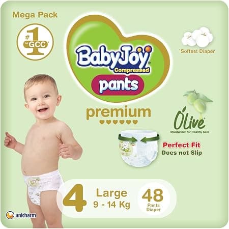 BabyJoy Olive Pants Mega Pack - Size 4, 48 pcs