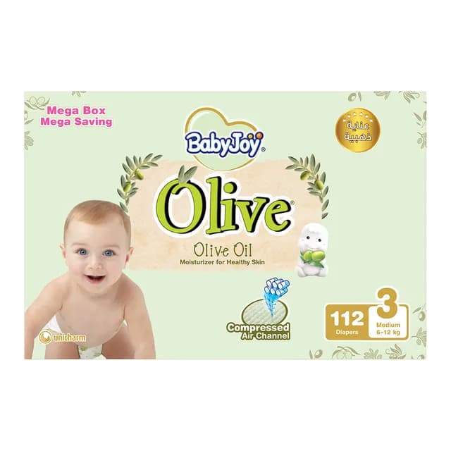 BabyJoy Olive Mega Box - Size 3, 112 pcs