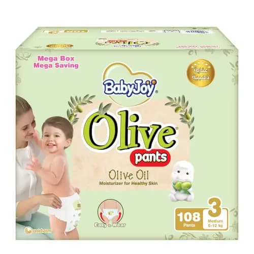 BabyJoy Olive Pants Mega Box - Size 3, 108 pcs