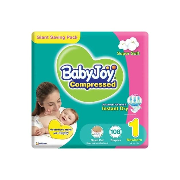 BabyJoy Giant Mega Pack - Size 1, 108 pcs