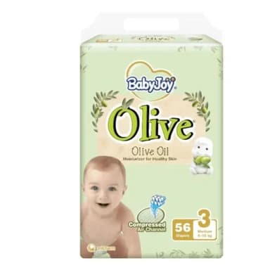 BabyJoy Olive Mega Pack - Size 3, 56 pcs
