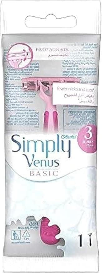 Gillette Simply Basic Venus 3-Blade Disposable Razor for Women