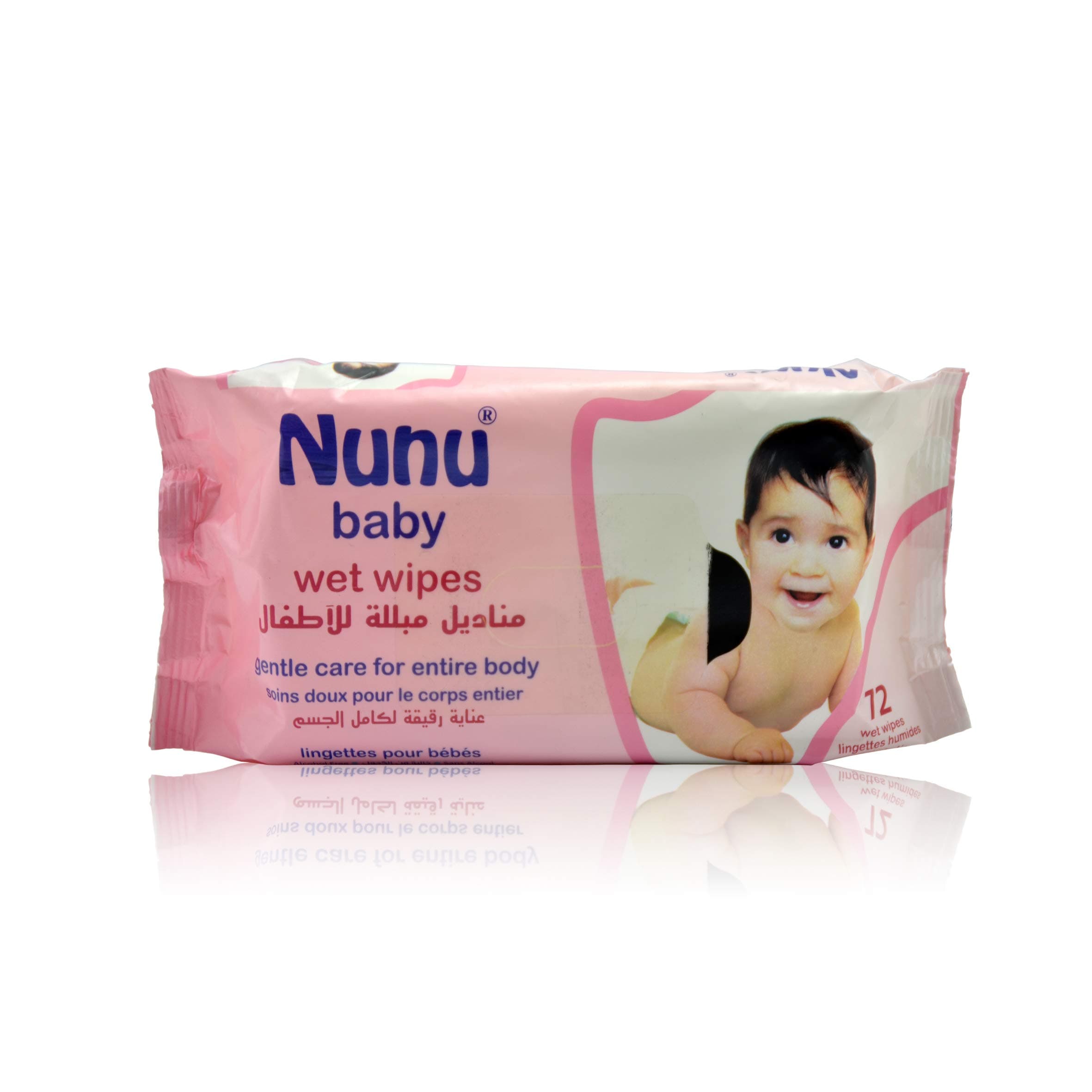 Nunu Baby Wipes Pink 72