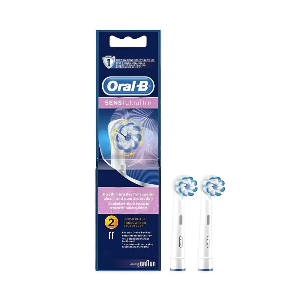 ORAL B BRAUN SENSI ULTRA THIN BRUSH HEADS / 2 PARTS