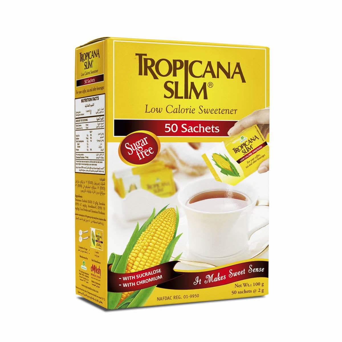 Tropicana Slim Low Calorie Sweetener 50 Sachets 125g