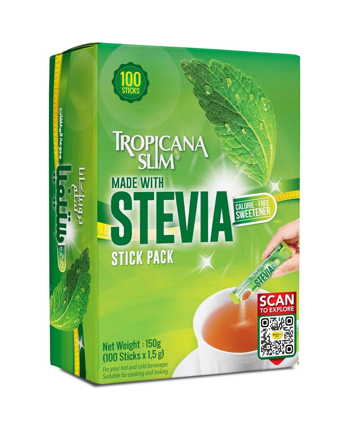 Tropicana Slim Stevia Zero Calorie Sweetener 100 Sticks