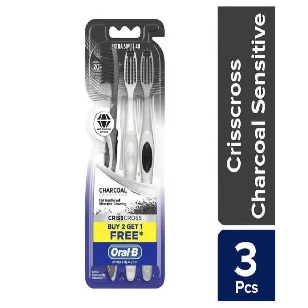 Oral-B Criss Cross Charcoal Toothbrush 3-in-1: