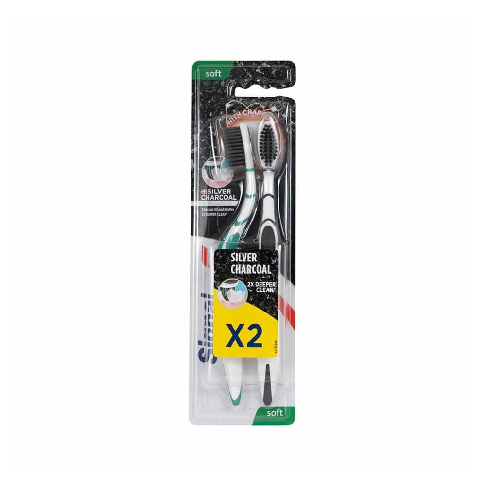 Signal Silver Charcoal Soft - 2 Toothbrush