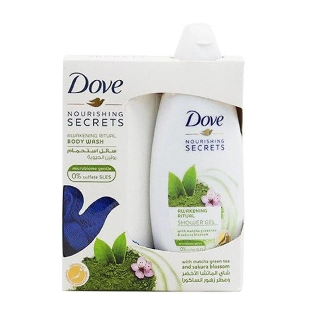 Dove Green Tea & Cucumber Body Wash with Puff 250ml