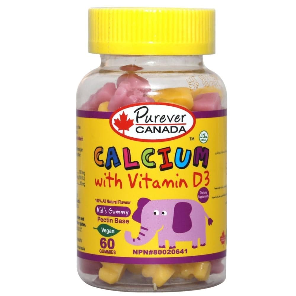 PUREVER CALCIUM WITH VITAMIN D3 60 GUMMIES