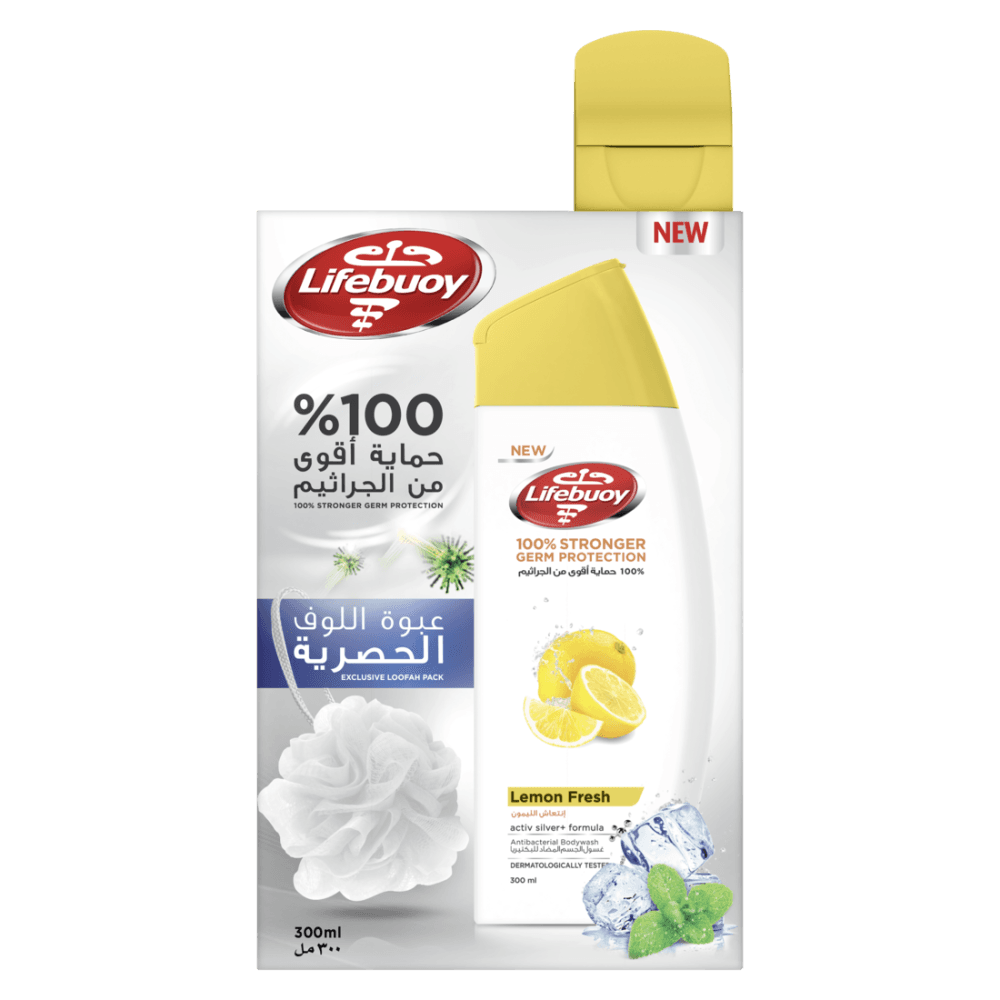 Lifebuoy Lemon 300ml - Body Wash with Loofah