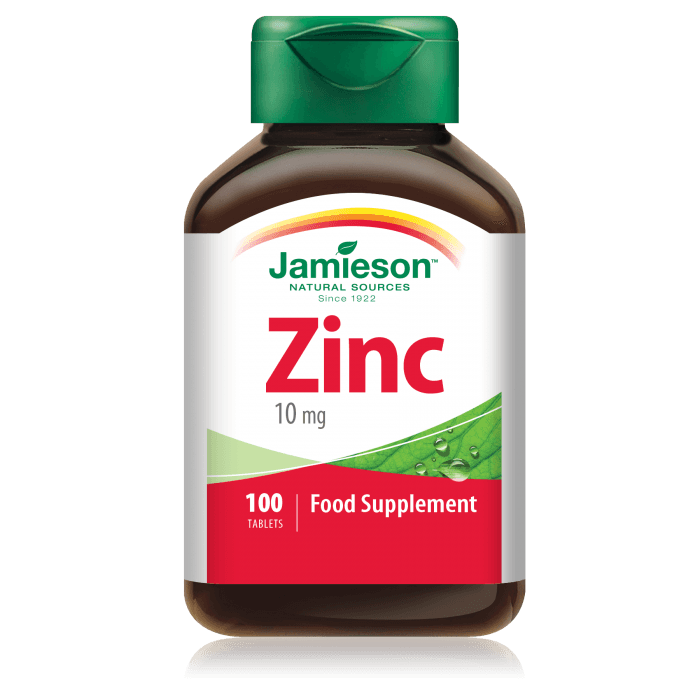 jamieson zinc 10mg 100tab
