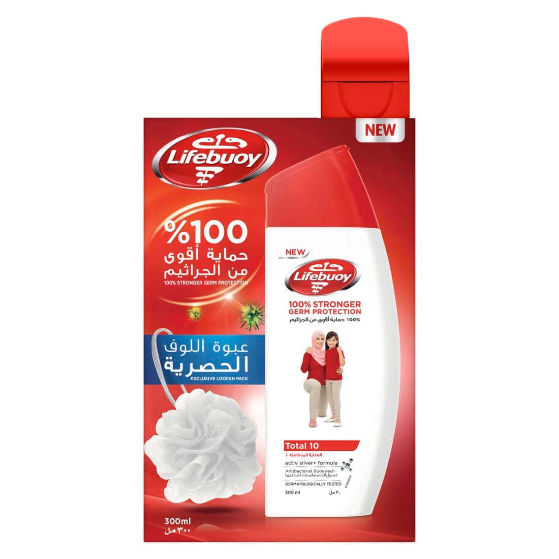 Lifebuoy Total 10 300ml - Body Wash with Loofah