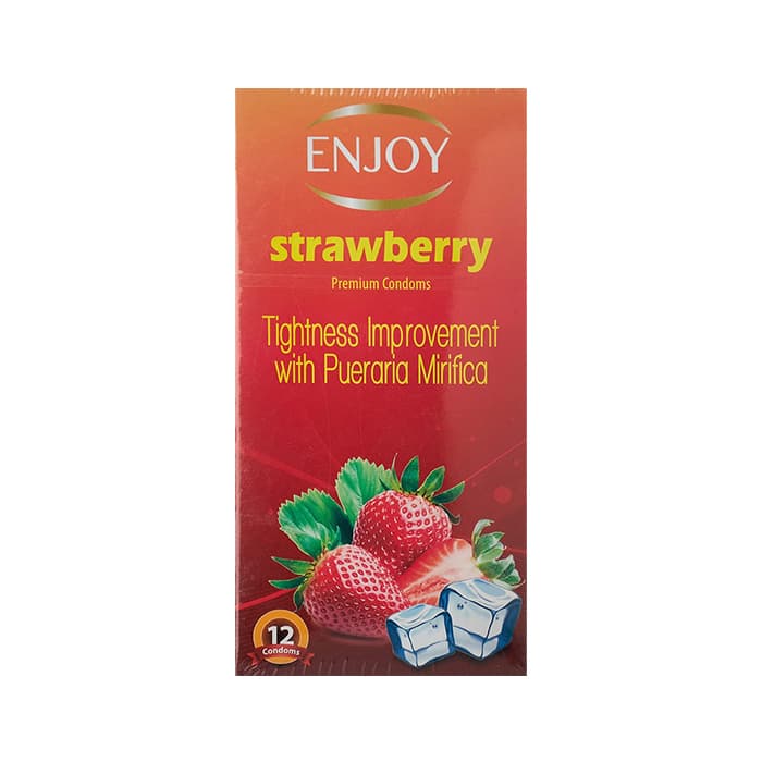 Enjoy Strawberry Condoms - 12 pieces