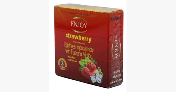 Enjoy Strawberry Condoms - 3 Pack