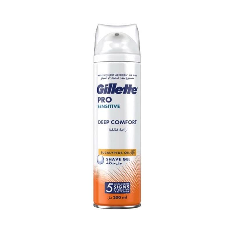 Gillette Pro Shave Gel Sensitive Deep Comfort Eucalyptus Oil 200ml