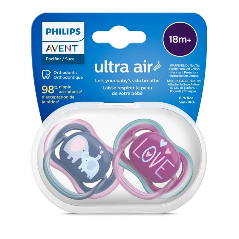 Philips Avent Ultra Air Glow Pacifier 18M+ Girls